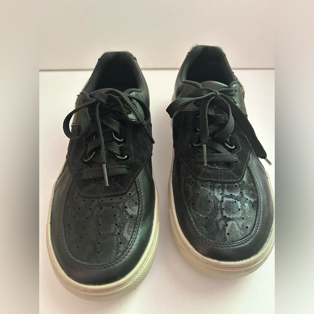 SAS Black Sneakers w/ Faux Animal Details